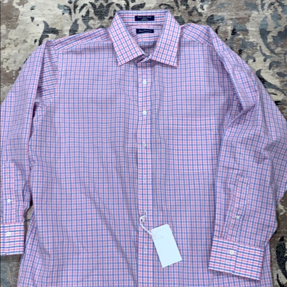 Pink and blue dress shirt